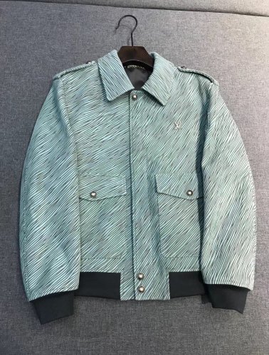 NIGO Louis Vuitton Men's And Women's Spring/Fall Fashion Casual Collared Letter Print Suede Long Sleeve Leather Jacket #nigo328293