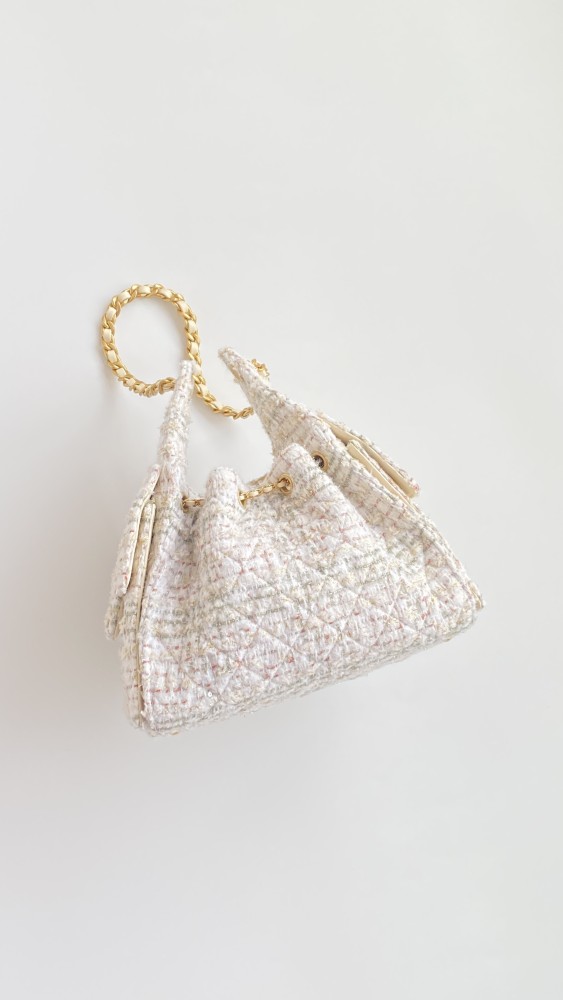 NIGO Chanel Women's Classic Double C Logo Solid Color Link Strap Tweed Shoulder Bag Handbag Bags #nigo77735