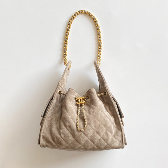 NIGO Chanel Women's Classic Double C Logo Solid Color Link Strap Tweed Shoulder Bag Handbag Bags #nigo77735