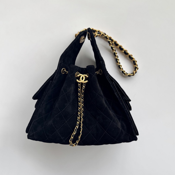 NIGO Chanel Women's Classic Double C Logo Solid Color Link Strap Tweed Shoulder Bag Handbag Bags #nigo77735