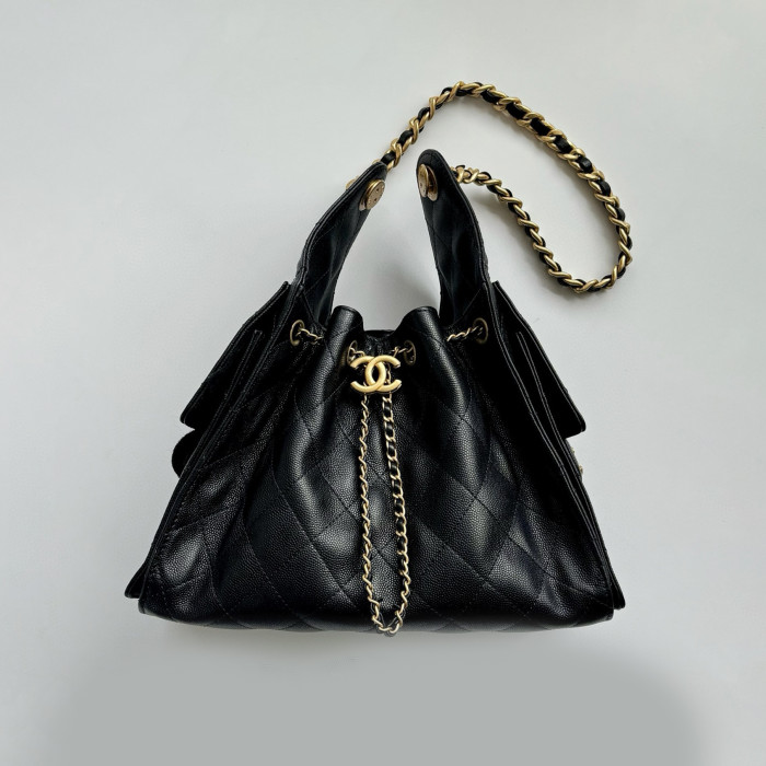 NIGO Chanel Women's Classic Double C Logo Solid Color Link Strap Tweed Shoulder Bag Handbag Bags #nigo77735