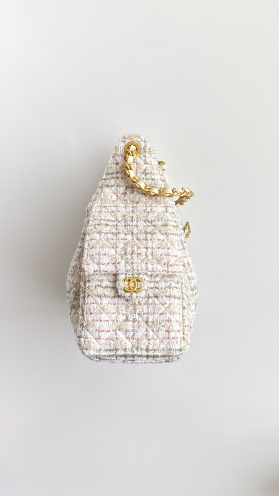 NIGO Chanel Women's Classic Double C Logo Solid Color Link Strap Tweed Shoulder Bag Handbag Bags #nigo77735