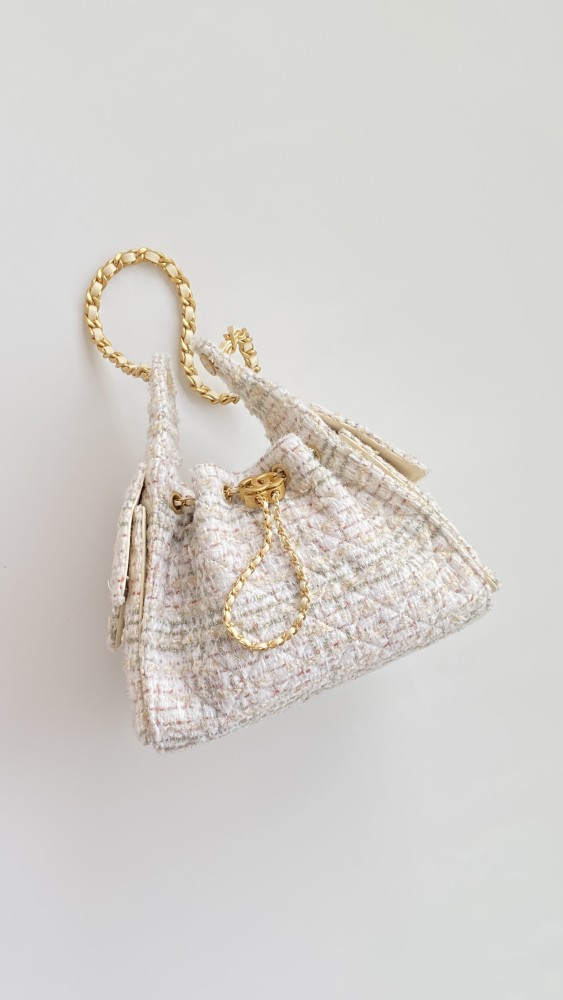 NIGO Chanel Women's Classic Double C Logo Solid Color Link Strap Tweed Shoulder Bag Handbag Bags #nigo77735