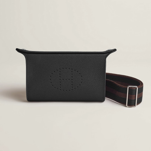 NIGO Hermès Videpoches Men's and Women's Fashion Classic Solid Color Leather Adjustable Canvas Strap Shoulder Bag Crossbody Bag Messenger Bag Bags H084283CKAC #nigo78918