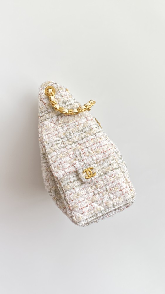 NIGO Chanel Women's Classic Double C Logo Solid Color Link Strap Tweed Shoulder Bag Handbag Bags #nigo77735