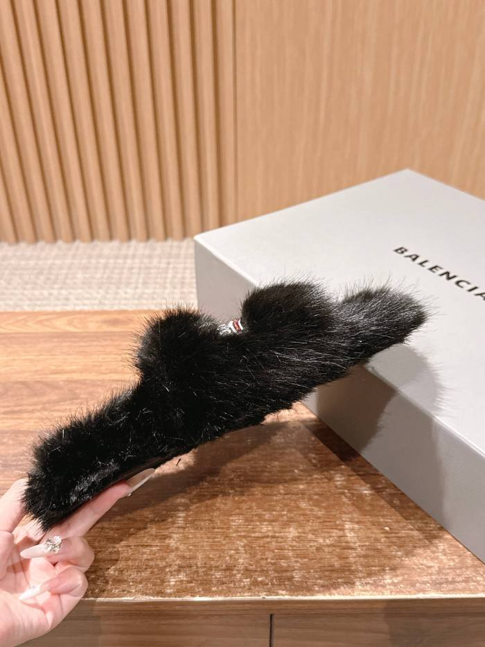 NIGO Balenciaga Women's Fall/Winter Casual Round Toe Open Back Wool Embroidered Logo Slippers Shoes #nigo78917