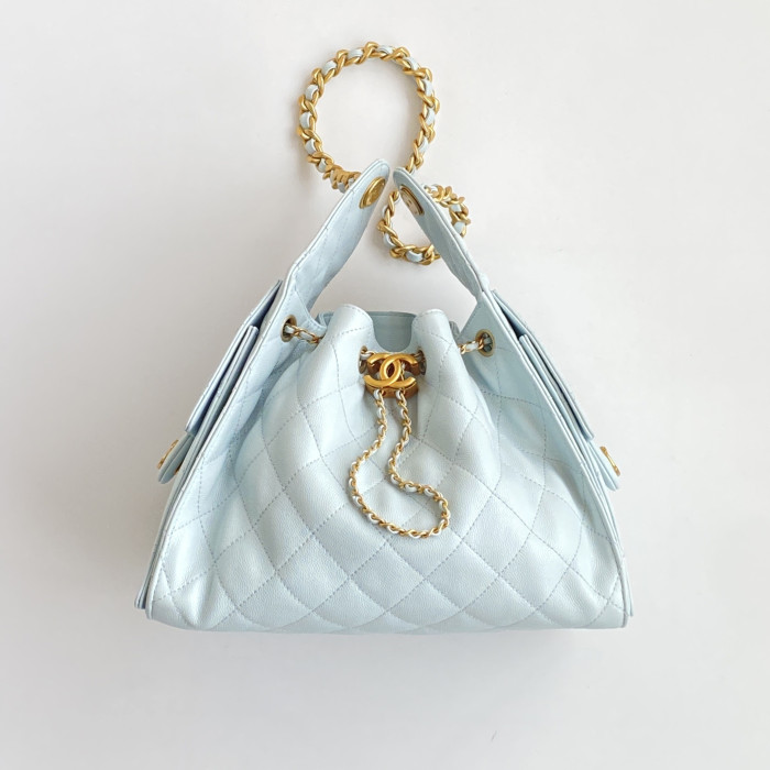 NIGO Chanel Women's Classic Double C Logo Solid Color Link Strap Tweed Shoulder Bag Handbag Bags #nigo77735