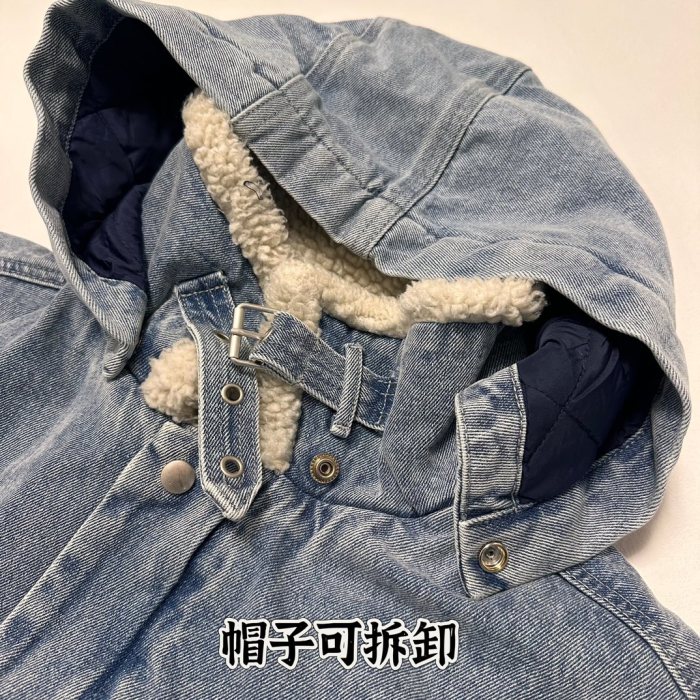 NIGO Supreme Men's And Women's Fall And Winter Solid Color Removable Hood Lamb's Wool Lining Long Sleeved Denim Jacket #nigo74563