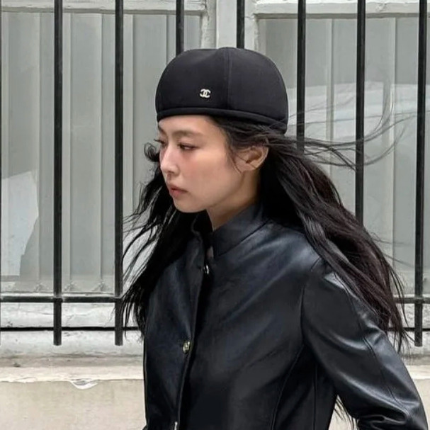 NIGO Chanel Women's Fall/Winter Fashion Classic Solid Color Metal Logo Beret Hat  Accessories #nigo78924