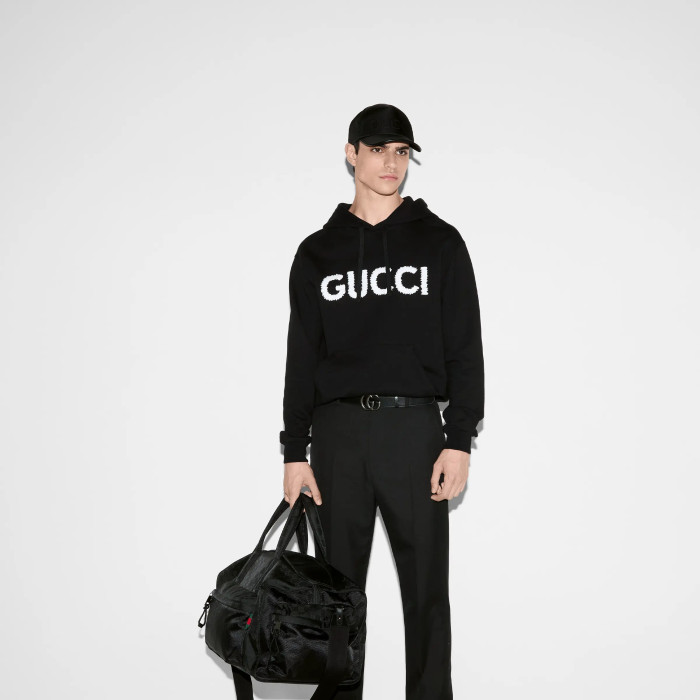 NIGO Gucci Men's Logo Embroidered Spring/Fall Knit Cotton Solid Color Drawstring Pullover Hoodie Sweatshirt #nigo81576