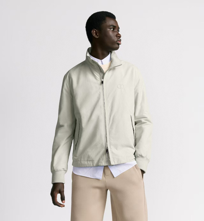 NIGO Dior Men's CD Icon Harrington Jacket Spring/Fall Solid Color Stand Collar Zipper-Front Long Sleeve Coat #nigo81575