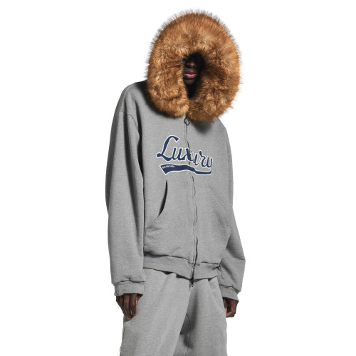 NIGO Balenciaga LUXURY SCRIPT Men's And Women's Fall/Winter Fashion Casual Solid-Color Hooded Zipper Drop Shoulder Oversized Long Sleeve Jacket #nigo78933