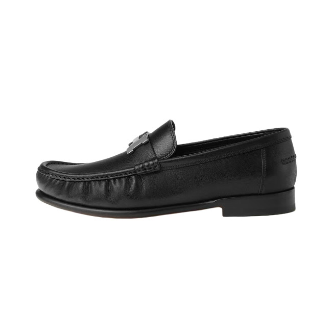 NIGO Hermes Men's Fall/Winter Fashion Classic Solid Color Leather Round Toe Slip On Logo Low Top Flat Leather Shoes #nigo78922