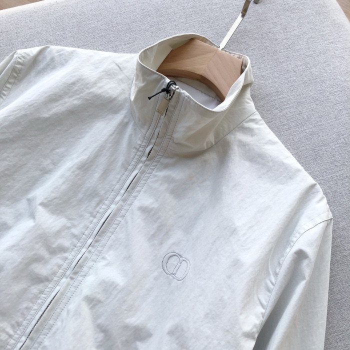 NIGO Dior Men's CD Icon Harrington Jacket Spring/Fall Solid Color Stand Collar Zipper-Front Long Sleeve Coat #nigo81575
