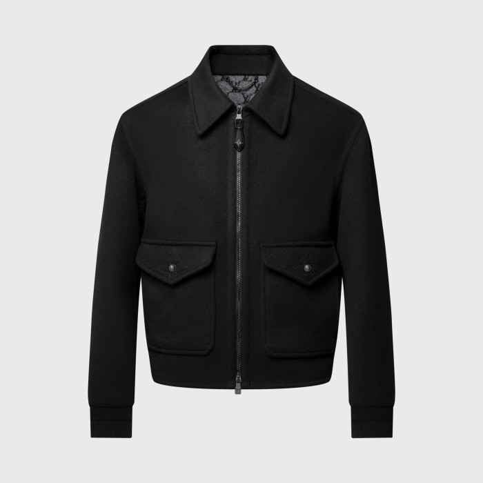 NIGO Louis Vuitton Men's Fall/Winter Fashion Casual Solid Color Lapel Zipper Double Faced Waist Tuck Wool Jacket #nigo78932