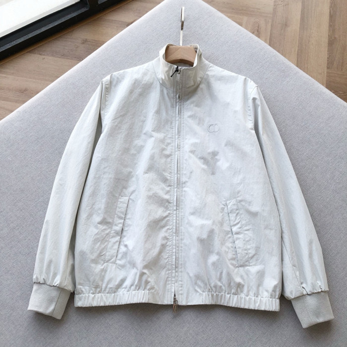 NIGO Dior Men's CD Icon Harrington Jacket Spring/Fall Solid Color Stand Collar Zipper-Front Long Sleeve Coat #nigo81575