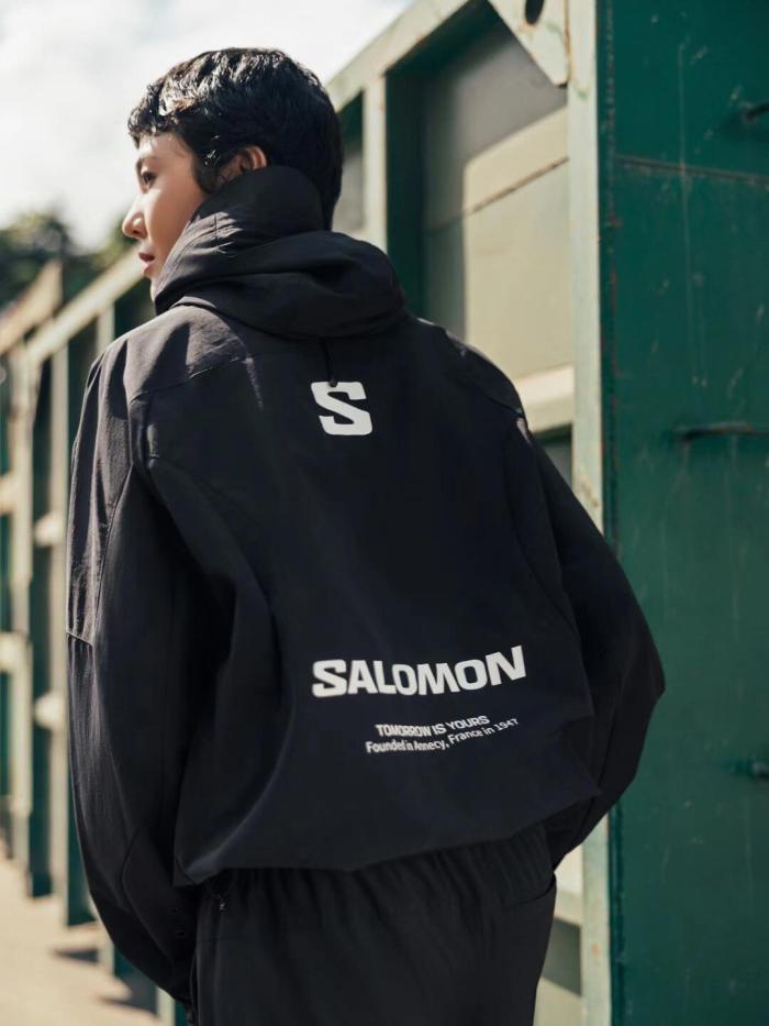 NIGO Salomon Men's Spring/Fall Zipper Solid-Color Patchwork Hooded Long-Sleeve Oversized Windbreaker Casual Jacket #nigo81578