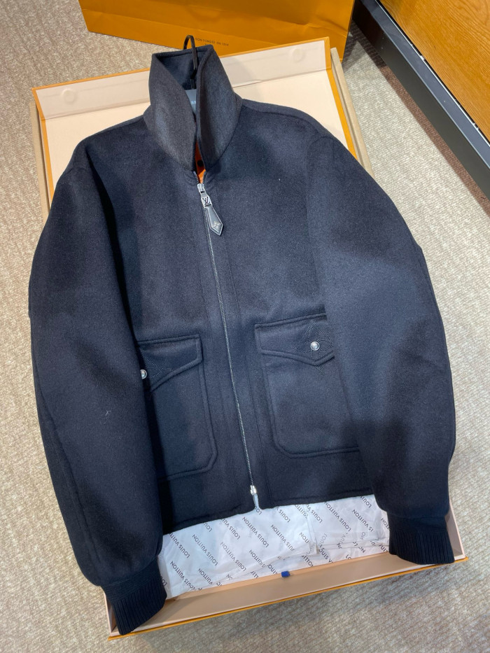 NIGO Louis Vuitton Men's Fall/Winter Fashion Casual Solid Color Lapel Zipper Double Faced Waist Tuck Wool Jacket #nigo78932