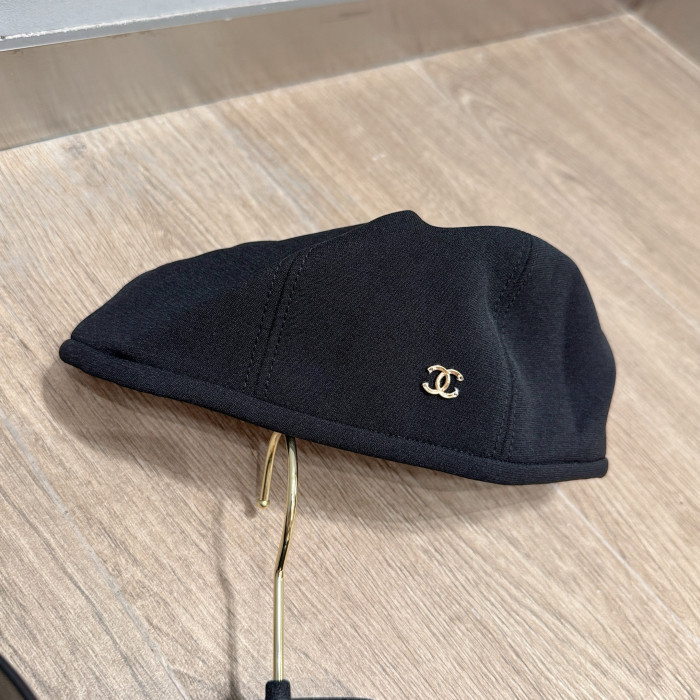NIGO Chanel Women's Fall/Winter Fashion Classic Solid Color Metal Logo Beret Hat  Accessories #nigo78924