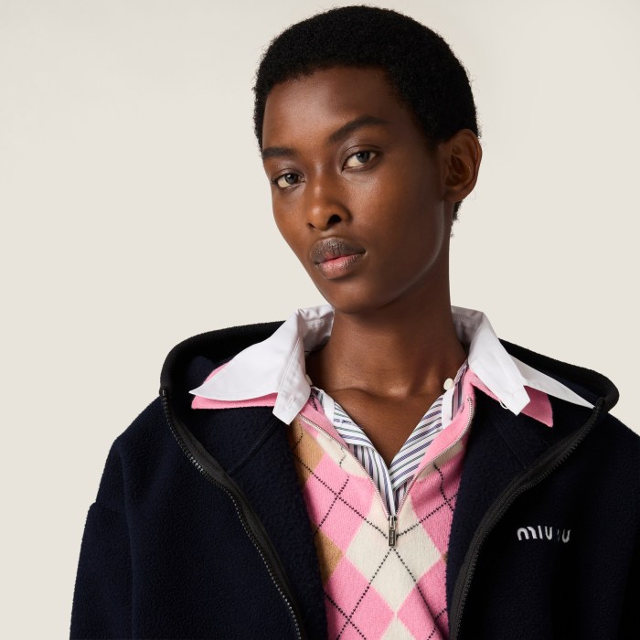 NIGO MiuMiu Women's Logo Embroidered Zipper Half-High Neck Solid Fleece Jacket Spring/Fall Long Sleeve Oversized Hooded Sweatshirt #nigo81577