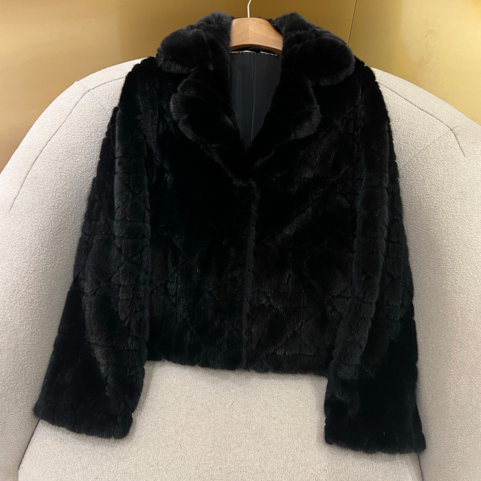 NIGO Dior Women's Fall And Winter Classic Rattan Check Mink Fur Coat 100% Kopcnhagen Velvet Mink Temperament Elegant Solid Color Plush Jacket #nigo81647
