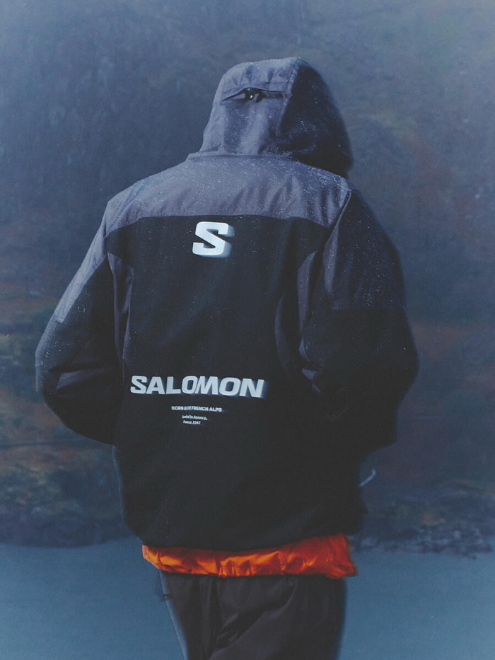 NIGO Salomon Men's Spring/Fall Zipper Solid-Color Patchwork Hooded Long-Sleeve Oversized Windbreaker Casual Jacket #nigo81578