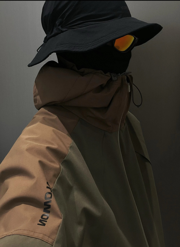 NIGO Salomon Men's Spring/Fall Zipper Solid-Color Patchwork Hooded Long-Sleeve Oversized Windbreaker Casual Jacket #nigo81578