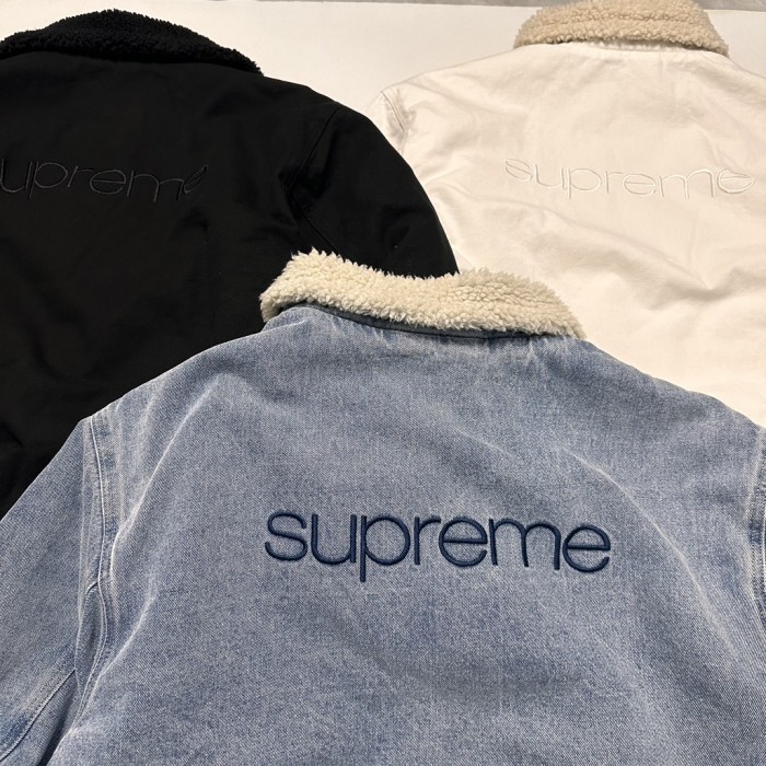 NIGO Supreme Men's And Women's Fall And Winter Solid Color Removable Hood Lamb's Wool Lining Long Sleeved Denim Jacket #nigo74563