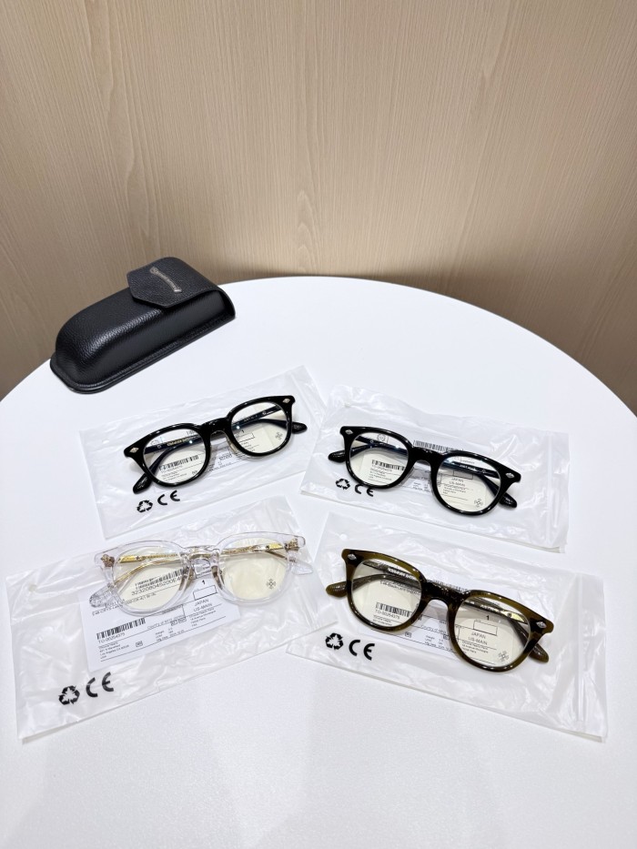 NIGO Chrome Hearts Men's and Women's Fashion Forward Round Frame Glasses With Cross Hatch Engraving Blue Light Protection And Plano Lenses Eyewear Sunglassas Accessories #nigo78944