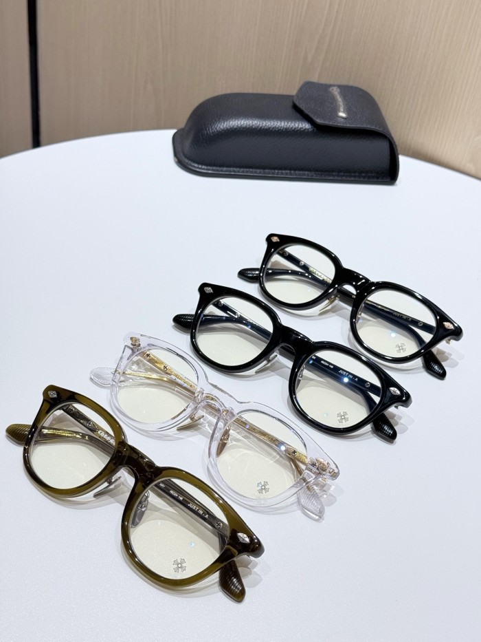 NIGO Chrome Hearts Men's and Women's Fashion Forward Round Frame Glasses With Cross Hatch Engraving Blue Light Protection And Plano Lenses Eyewear Sunglassas Accessories #nigo78944