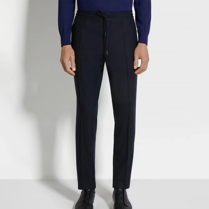 NIGO Ermenegildo Zegna Men's Fall/Winter Wool Blend Solid Color Mid-Rise Casual Straight-Leg Drawstring Sweatpants Ngvp #nigo2517