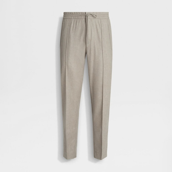 NIGO Ermenegildo Zegna Men's Fall/Winter Wool Blend Solid Color Mid-Rise Casual Straight-Leg Drawstring Sweatpants Ngvp #nigo2517
