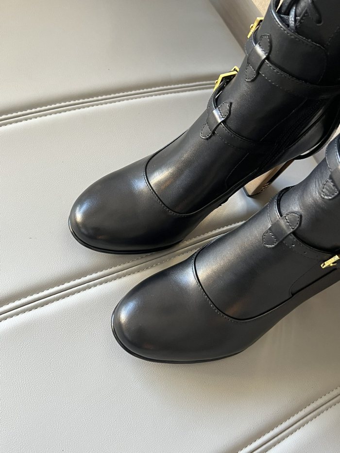 NIGO FENDI Women's Classic Solid Color Round-Toe Calfskin Over The Knee Boots For Fall/Winter Shoe #nigo78957