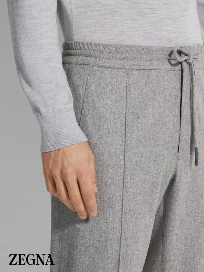 NIGO Ermenegildo Zegna Men's Fall/Winter Wool Blend Solid Color Mid-Rise Casual Straight-Leg Drawstring Sweatpants Ngvp #nigo2517