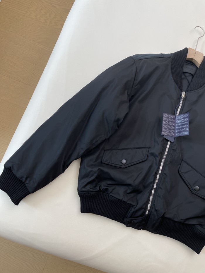NIGO Prada Men's Fall/Winter Fashion Casual Solid Color Baseball Collar Zipper Pilot Cotton Jacket #nigo78956
