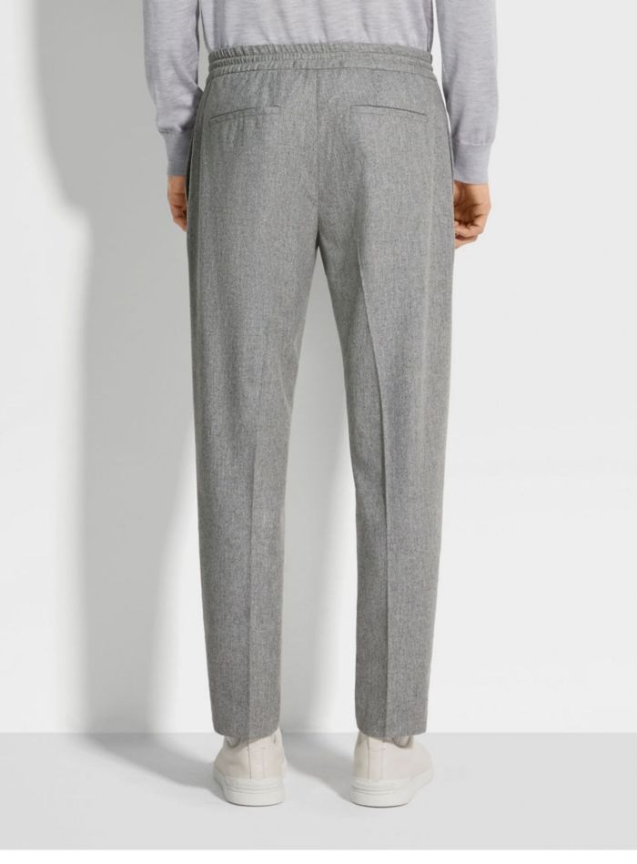 NIGO Ermenegildo Zegna Men's Fall/Winter Wool Blend Solid Color Mid-Rise Casual Straight-Leg Drawstring Sweatpants Ngvp #nigo2517
