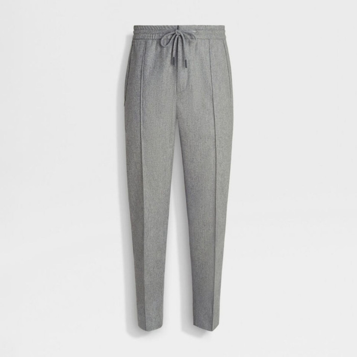 NIGO Ermenegildo Zegna Men's Fall/Winter Wool Blend Solid Color Mid-Rise Casual Straight-Leg Drawstring Sweatpants Ngvp #nigo2517