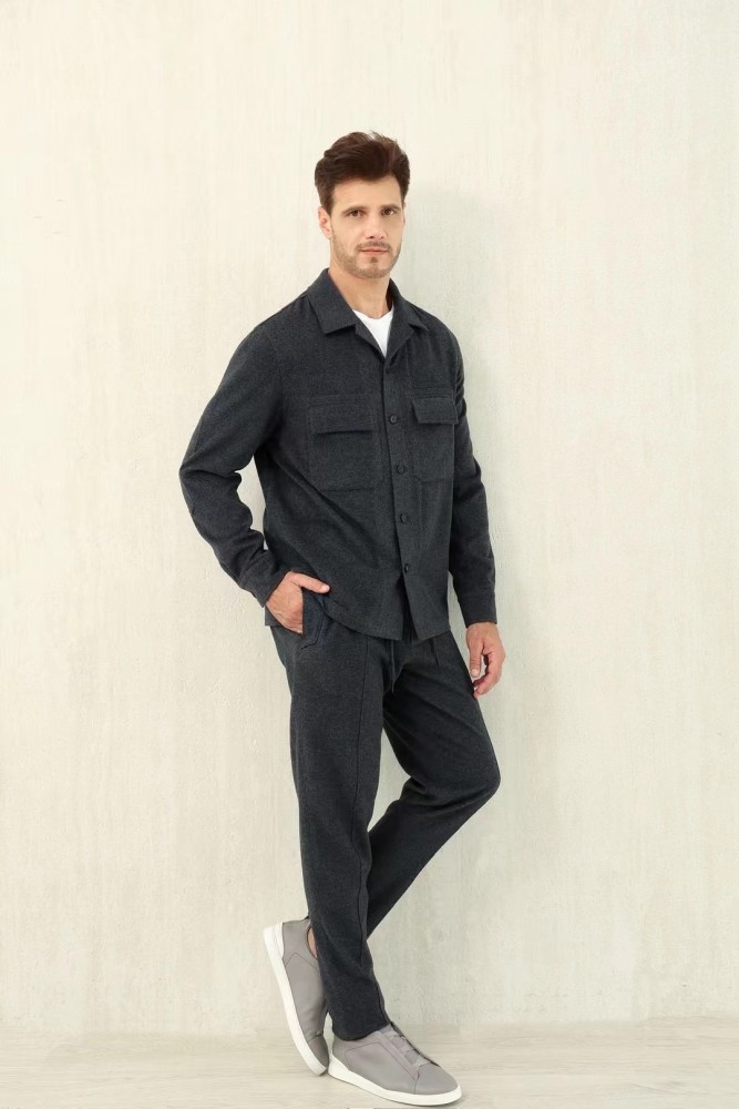 NIGO Ermenegildo Zegna Men's Fall/Winter Wool Blend Solid Color Mid-Rise Casual Straight-Leg Drawstring Sweatpants Ngvp #nigo2517
