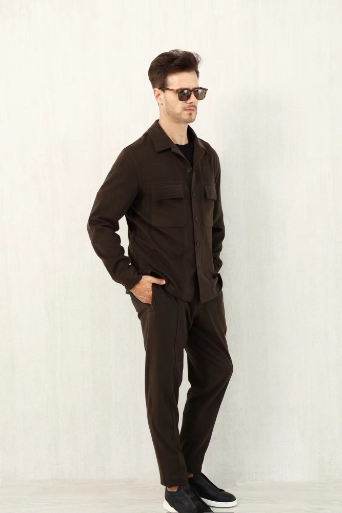 NIGO Ermenegildo Zegna Men's Fall/Winter Wool Blend Solid Color Mid-Rise Casual Straight-Leg Drawstring Sweatpants Ngvp #nigo2517