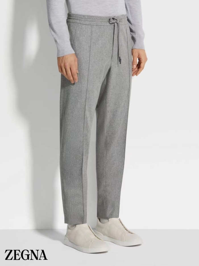NIGO Ermenegildo Zegna Men's Fall/Winter Wool Blend Solid Color Mid-Rise Casual Straight-Leg Drawstring Sweatpants Ngvp #nigo2517
