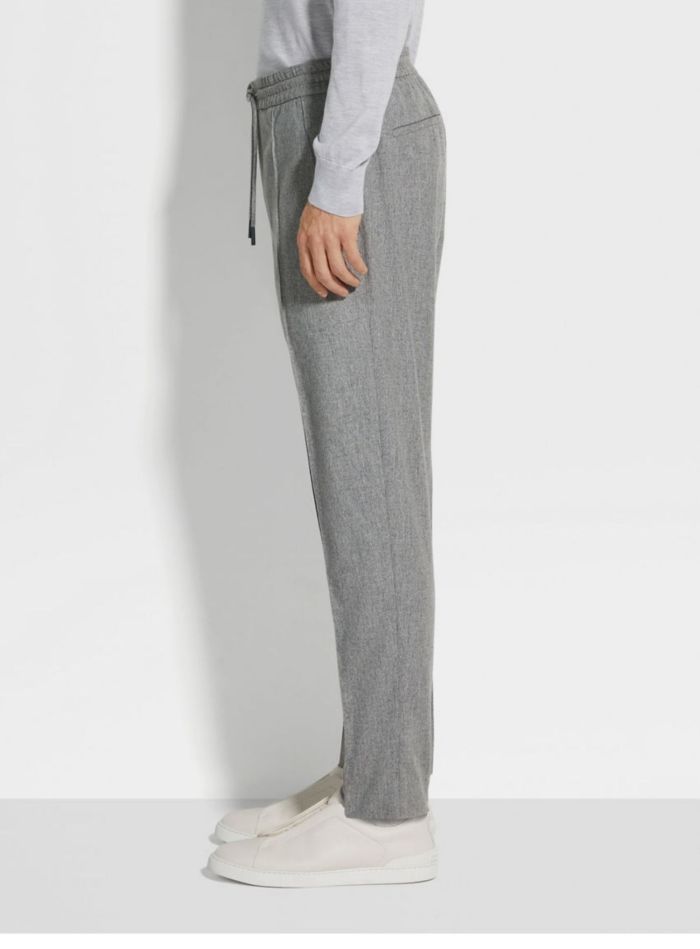 NIGO Ermenegildo Zegna Men's Fall/Winter Wool Blend Solid Color Mid-Rise Casual Straight-Leg Drawstring Sweatpants Ngvp #nigo2517