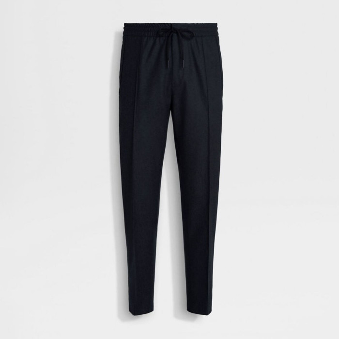 NIGO Ermenegildo Zegna Men's Fall/Winter Wool Blend Solid Color Mid-Rise Casual Straight-Leg Drawstring Sweatpants Ngvp #nigo2517