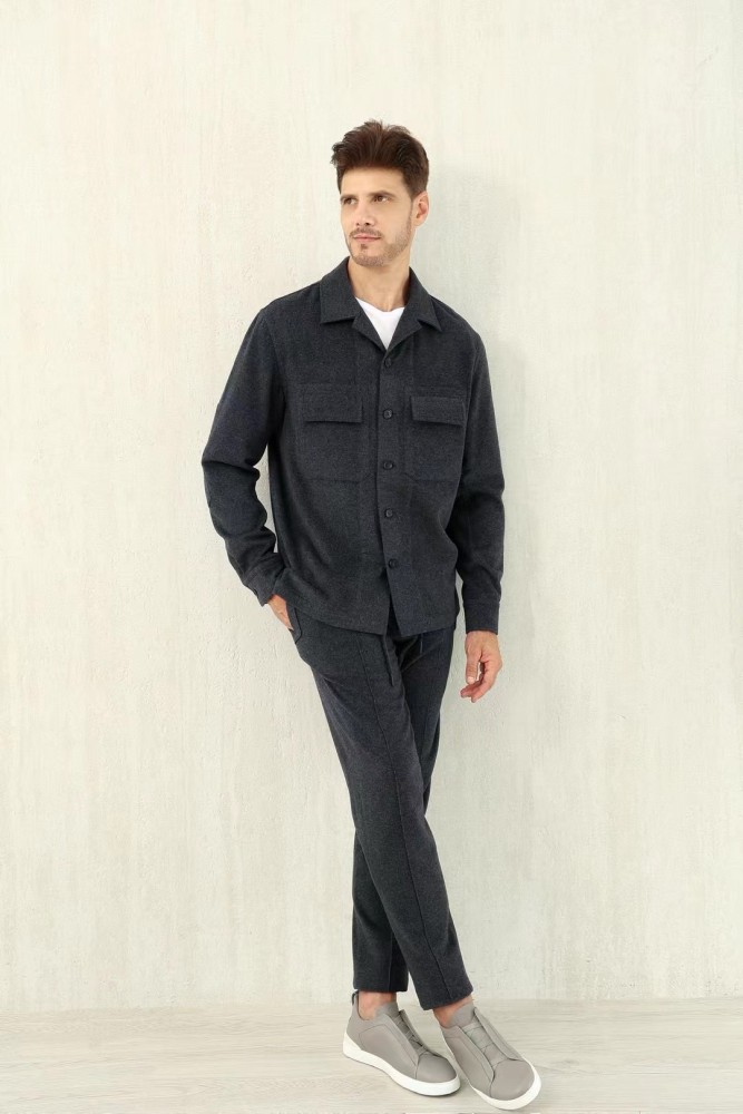 NIGO Ermenegildo Zegna Men's Fall/Winter Wool Blend Solid Color Mid-Rise Casual Straight-Leg Drawstring Sweatpants Ngvp #nigo2517