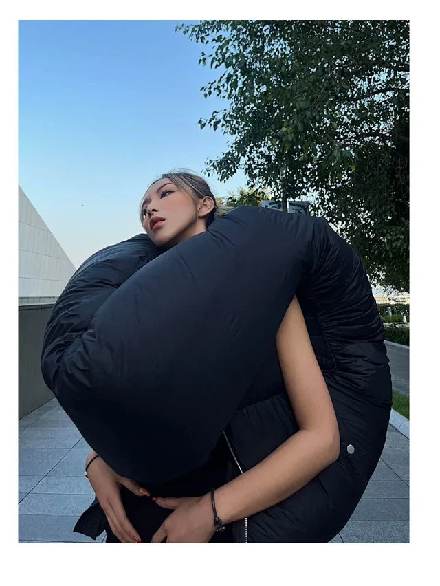 NIGO Rick Owens Men's Vintage Solid-Color Down Vest With Structured Silhouette Warm Oversized Collar Puffer Down Jacket Ngvp #nigo2519