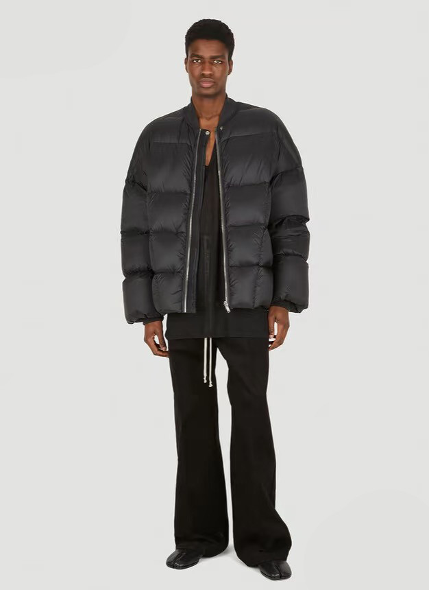 NIGO Rick Owens Men's And Women's Fall And Winter Quilted Line Design Simple Loose Thickened Down Jacket Jacket Zipper Black Seko Trend Oversized Jacket Ngvp #nigo2611