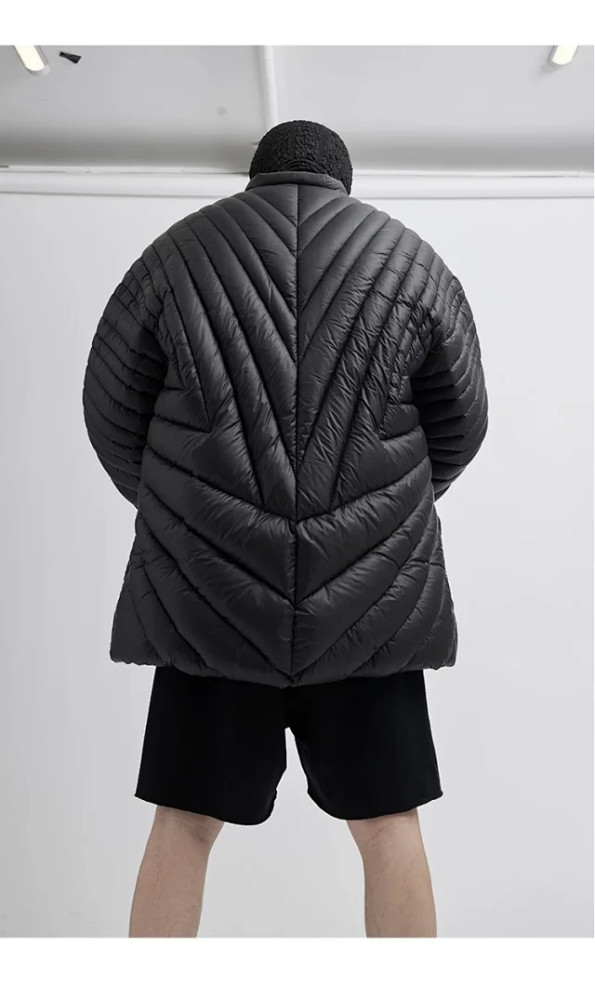 NIGO Rick Owens X Moncler Men's Women's Fall And Winter Rays Striped Down Jacket Fashion High Street Design Premium Unique Jacket Ngvp #nigo2497