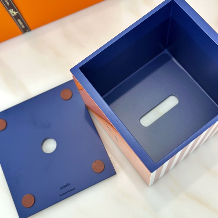 NIGO Hermes Classic Fashion Color Blocked Square Tissue Box With Carved Herringbone Pattern  Household items #nigo78973