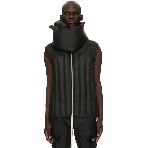 NIGO Rick Owens Men's And Women's Fall And Winter Quilted Design Down Jacket Bib Undershirt Jacket Zipper Black Trend Vest Jacket Ngvp #nigo2612