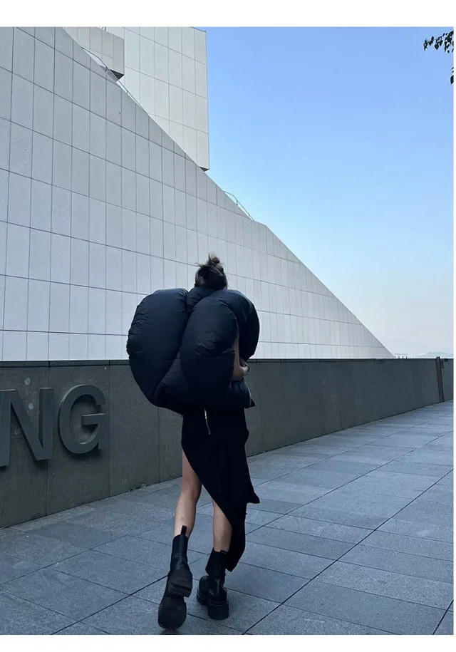 NIGO Rick Owens Men's Vintage Solid-Color Down Vest With Structured Silhouette Warm Oversized Collar Puffer Down Jacket Ngvp #nigo2519