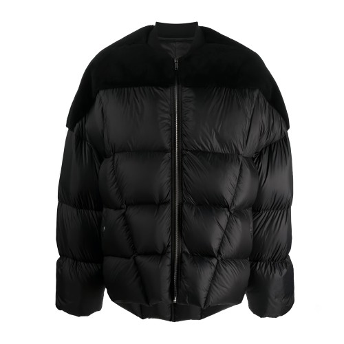 NIGO Rick Owens Men's Fall And Winter Black Porterville Flight Feather Jacket Short Jacket Men's Aviator Jacket Fashion Splicing Warm Jacket Ngvp #nigo2496